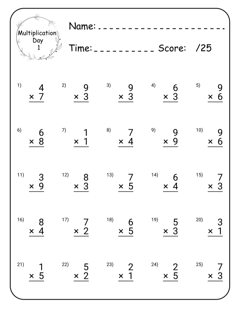 Worksheet preview
