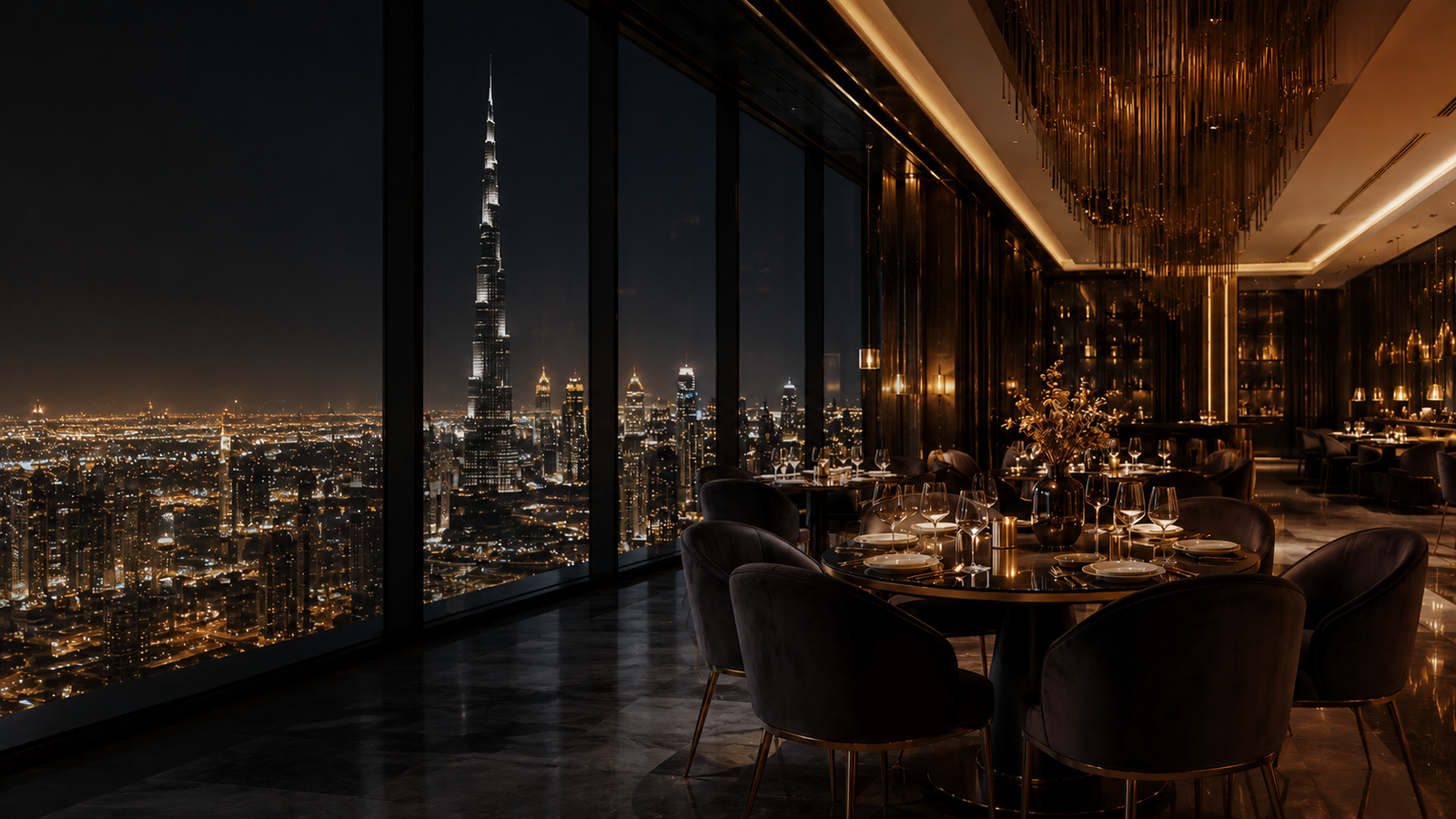 Luxury restaurant ambience